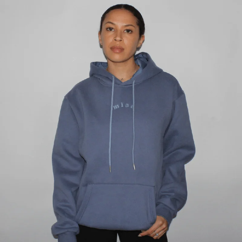 Satin Lined Hoodie - Washed Blue