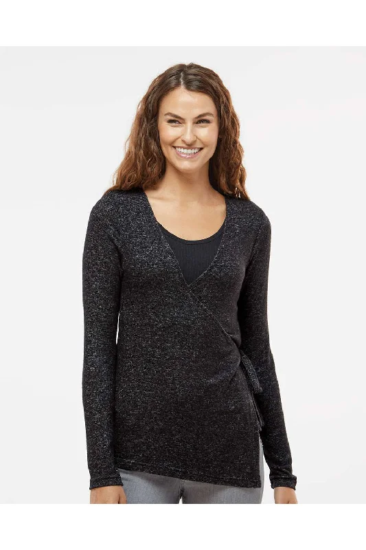 Boxercraft Womens Cuddle Wrap Sweatshirt - Heather Black - Closeout