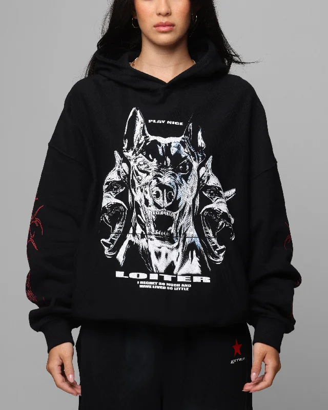 Loiter Chrome Dogs Vintage Hoodie Black