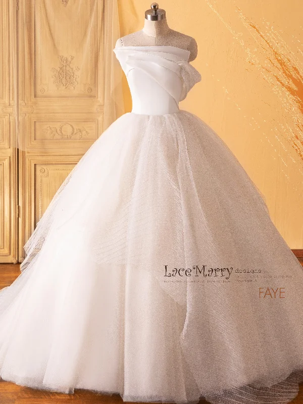 FAYE / Ballgown Wedding Dress with Strapless Folded Neckline Design