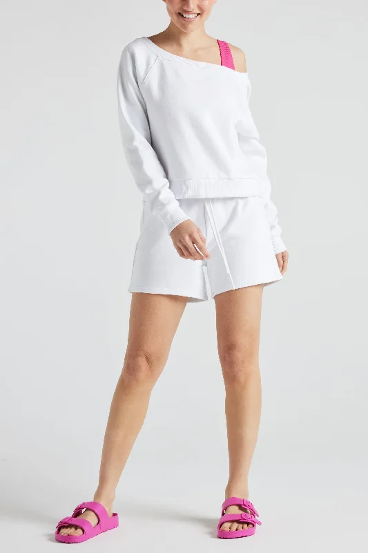 ELECTRIC FLEECE OFF SHOULDER SWEATSHIRT