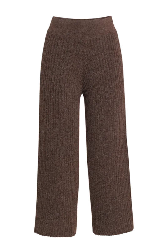 Leah High-Waisted Cropped Pants | Brown